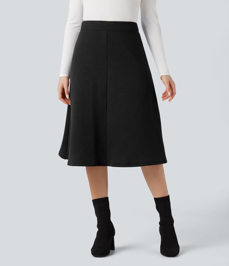 SoCinched High Waisted Tummy Control 2-in-1 Midi Work Skirt