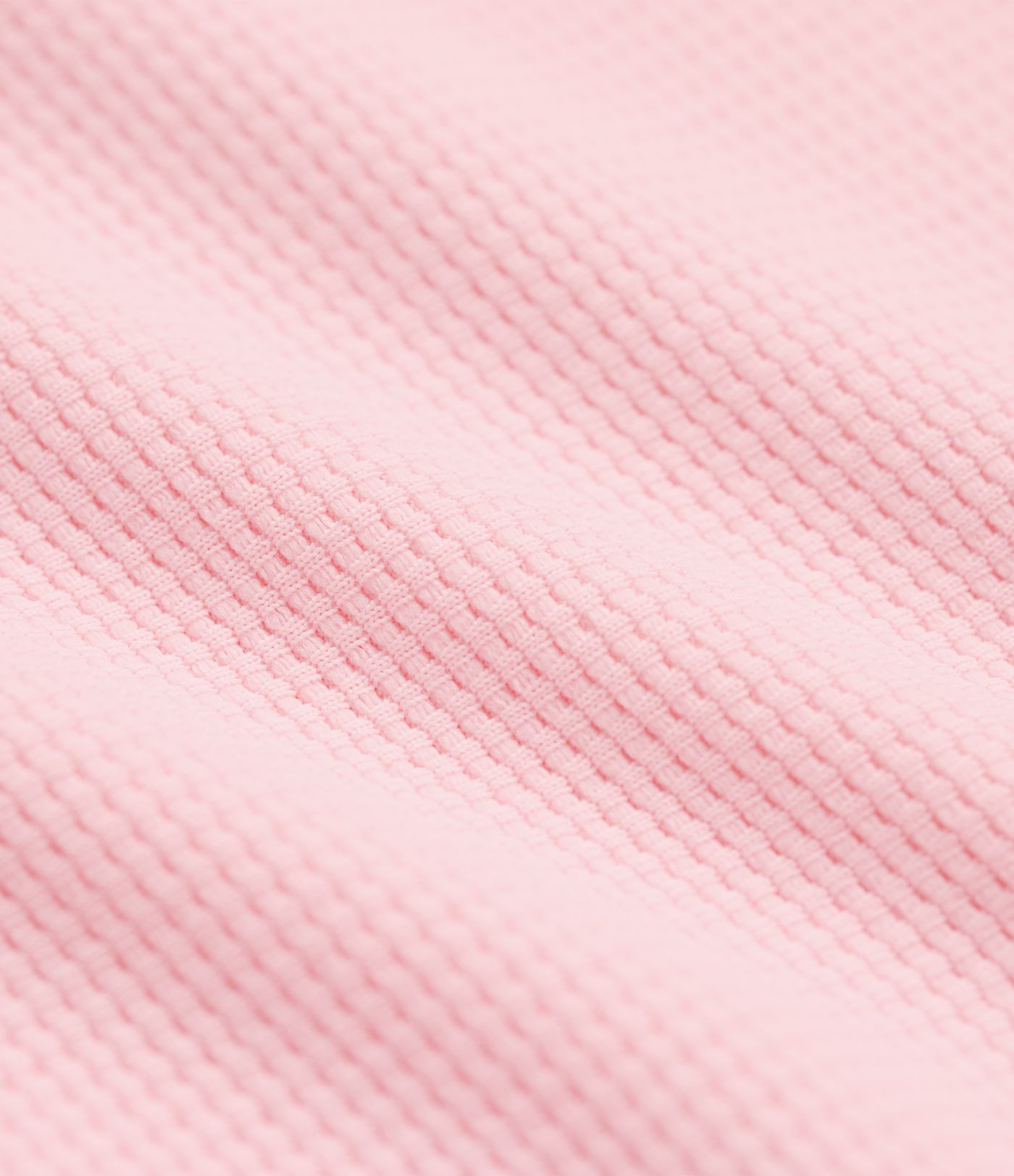 Round Neck Long Sleeve Curved Hem Waffle Casual Top