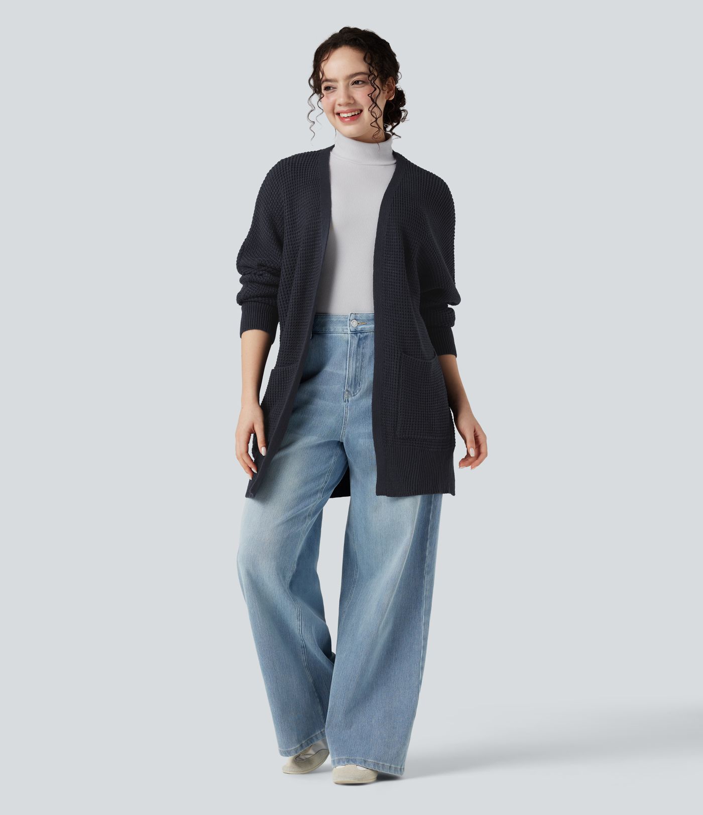 Long Sleeve Casual Cardigan with Pockets