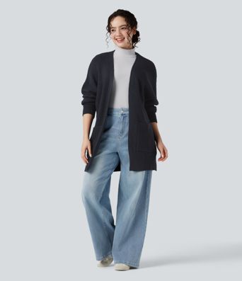 Long Sleeve Casual Cardigan with Pockets