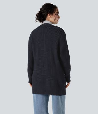 Long Sleeve Casual Cardigan with Pockets