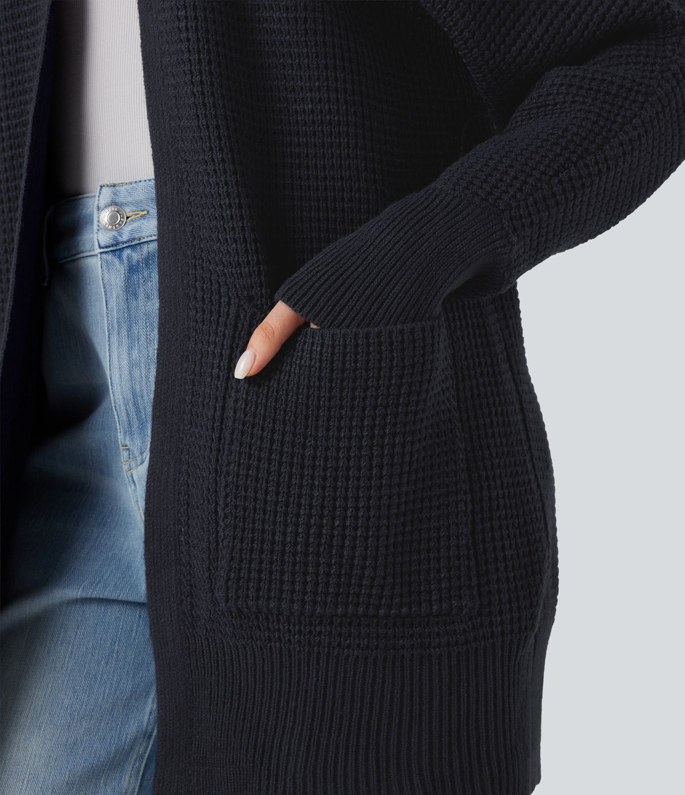 Long Sleeve Casual Cardigan with Pockets