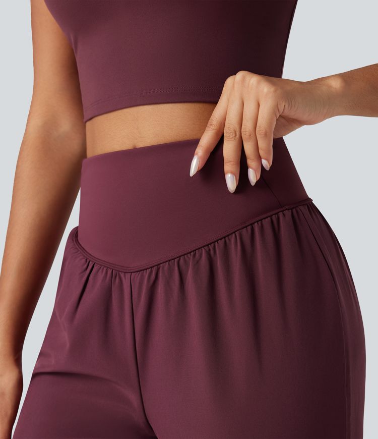 Jogging de course gainant taille haute avec cordon de serrage intérieur et séchage rapide avec poches Breezeful™