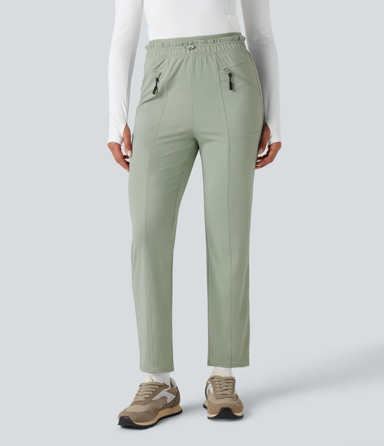 Frill High Waisted Quick Dry Hiking Pants with Pockets-UPF40+