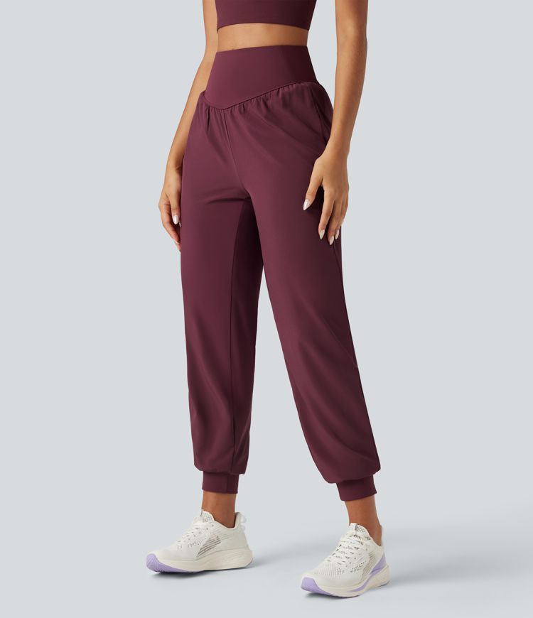 Jogging de course gainant taille haute avec cordon de serrage intérieur et séchage rapide avec poches Breezeful™