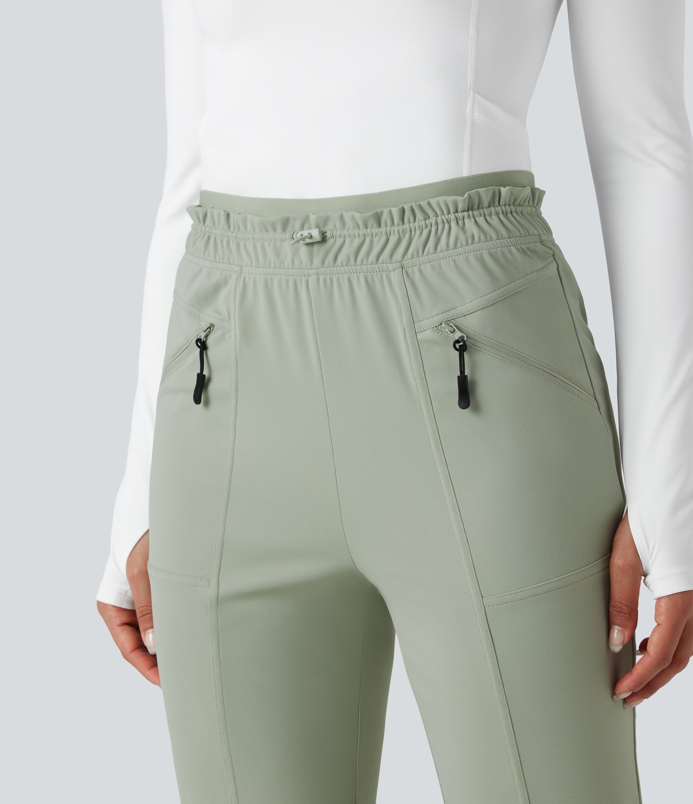 Frill High Waisted Quick Dry Hiking Pants with Pockets-UPF40+