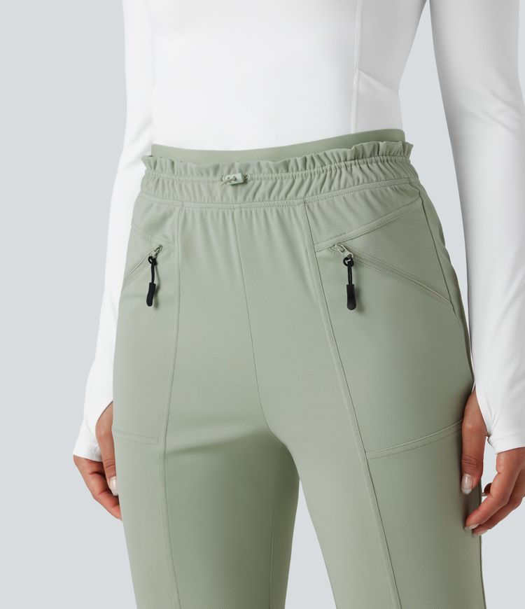 Frill High Waisted Quick Dry Hiking Pants with Pockets-UPF40+