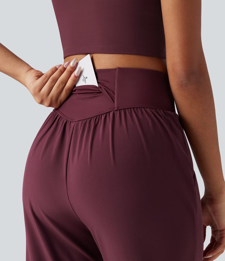 Jogging de course gainant taille haute avec cordon de serrage intérieur et séchage rapide avec poches Breezeful™