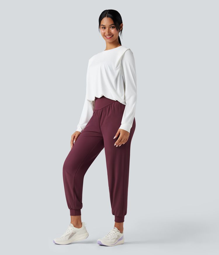 Jogging de course gainant taille haute avec cordon de serrage intérieur et séchage rapide avec poches Breezeful™