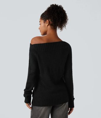 One Shoulder Long Sleeve Casual Sweater
