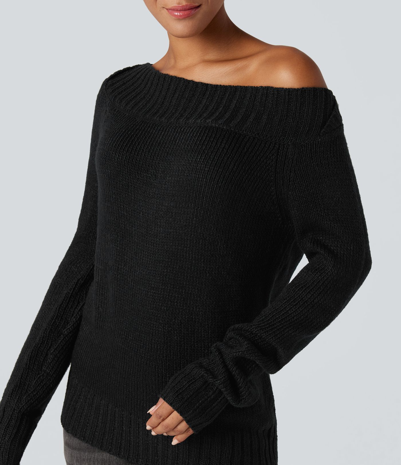 One Shoulder Long Sleeve Casual Sweater