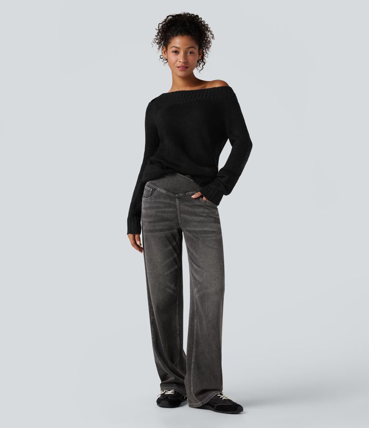 One Shoulder Long Sleeve Casual Sweater