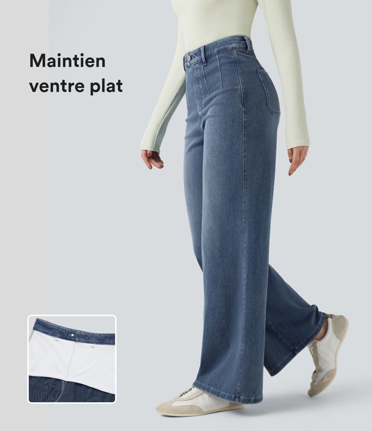 Jean large Halara Flex™ taille mi-haute gainant avec poches