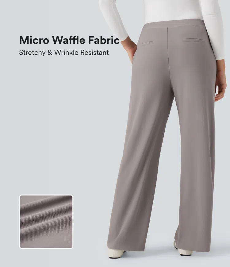 Satellite Halara Flex™ High-waisted Micro Waffle Suit Work Baggy Pants with Pockets / 1