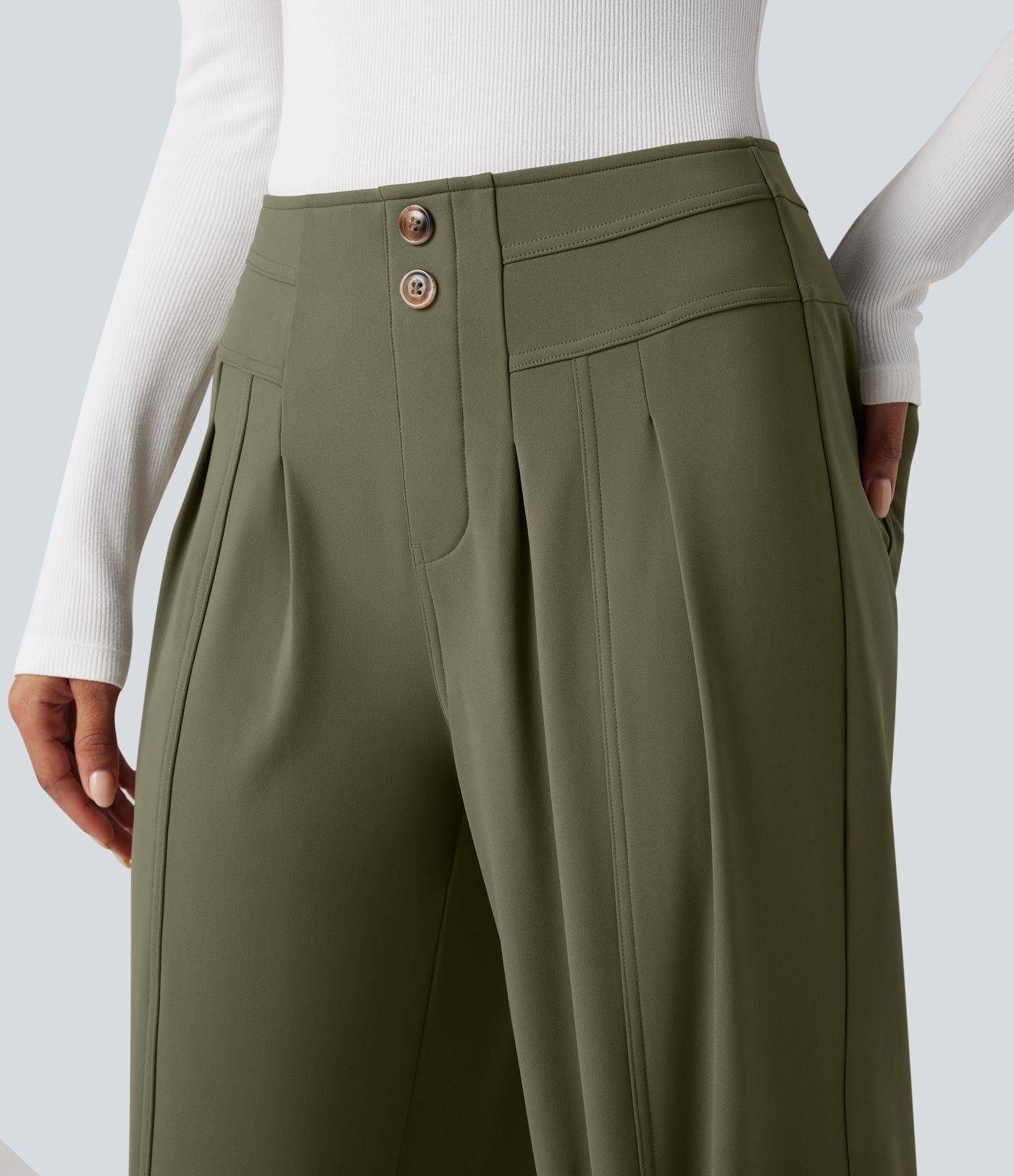 Pantalon tailleur thermique SoftlyZero™ Plush coupe droite taille mi-haute avec poches