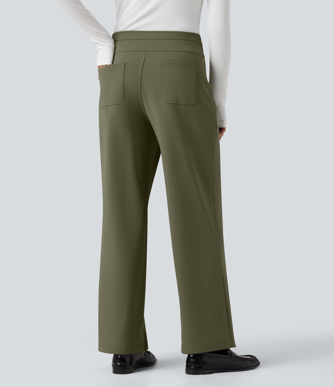 Pantalon tailleur thermique SoftlyZero™ Plush coupe droite taille mi-haute avec poches