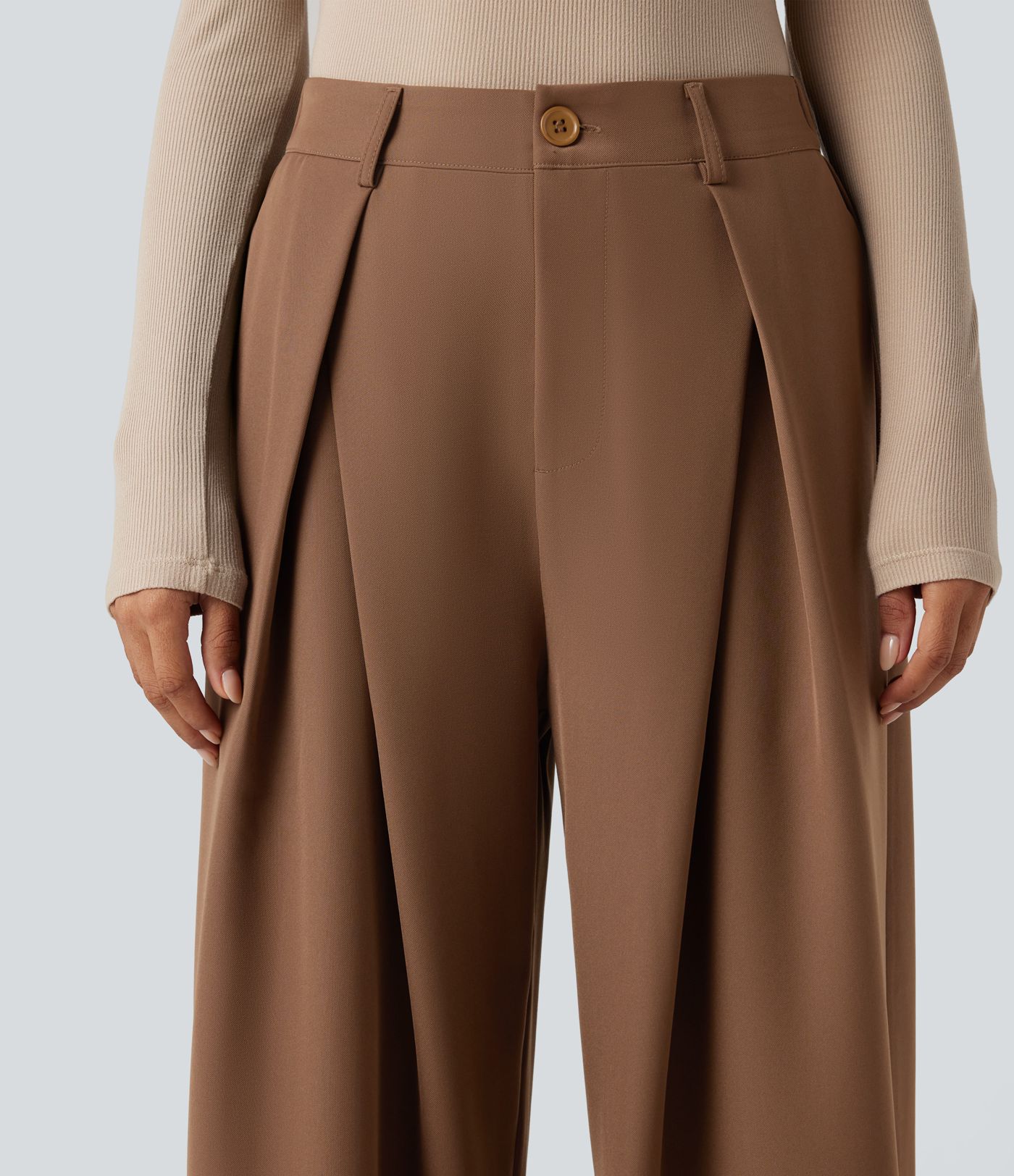 Halara Flex™ - Arbeits-Hose mit hohem Bund, Seitentaschen und weitem Bein