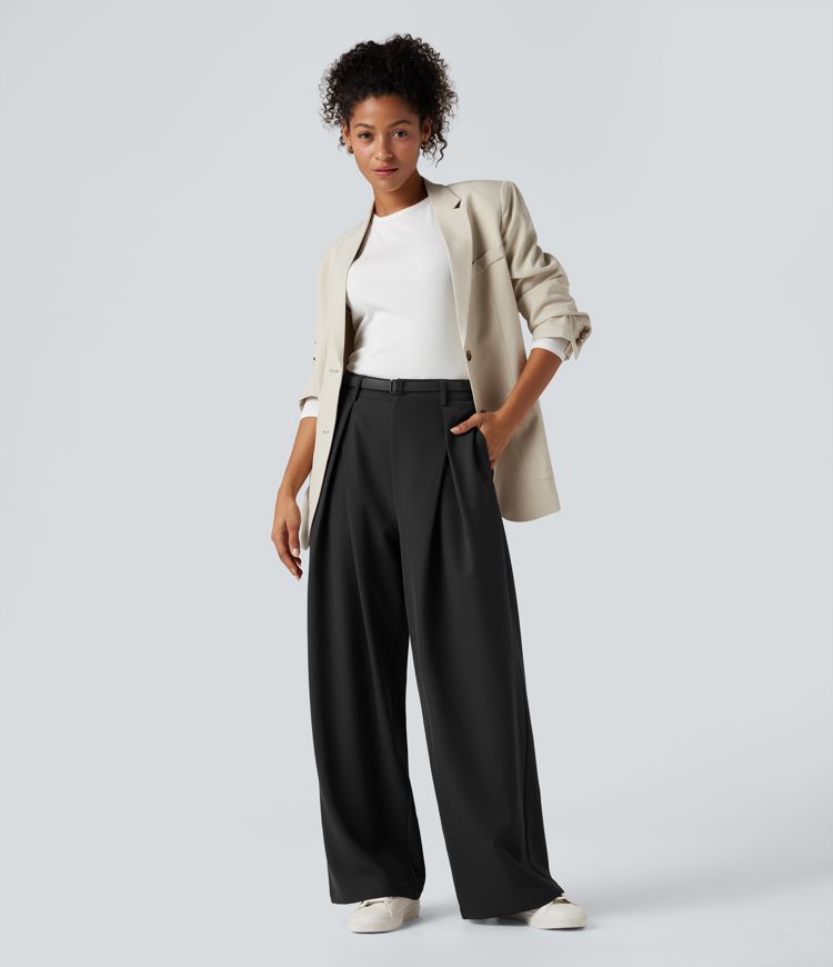 Halara Flex™ High-waisted Suit Work Wide-leg Pants with Pockets