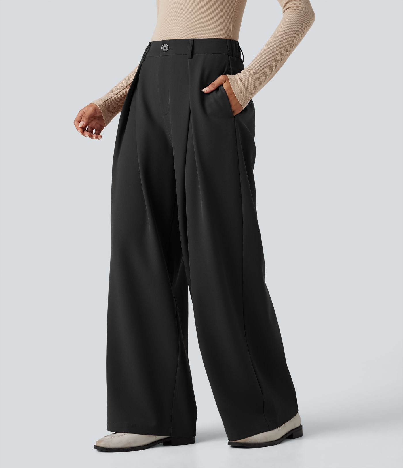 Halara Flex™ High-waisted Suit Work Wide-leg Pants with Pockets