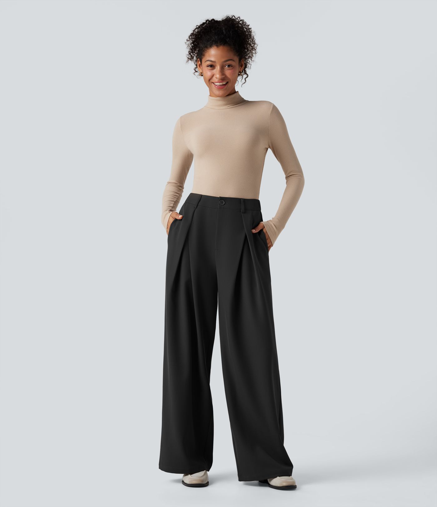 Halara Flex™ High-waisted Suit Work Wide-leg Pants with Pockets