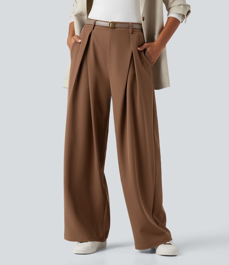 Halara Flex™ - Arbeits-Hose mit hohem Bund, Seitentaschen und weitem Bein