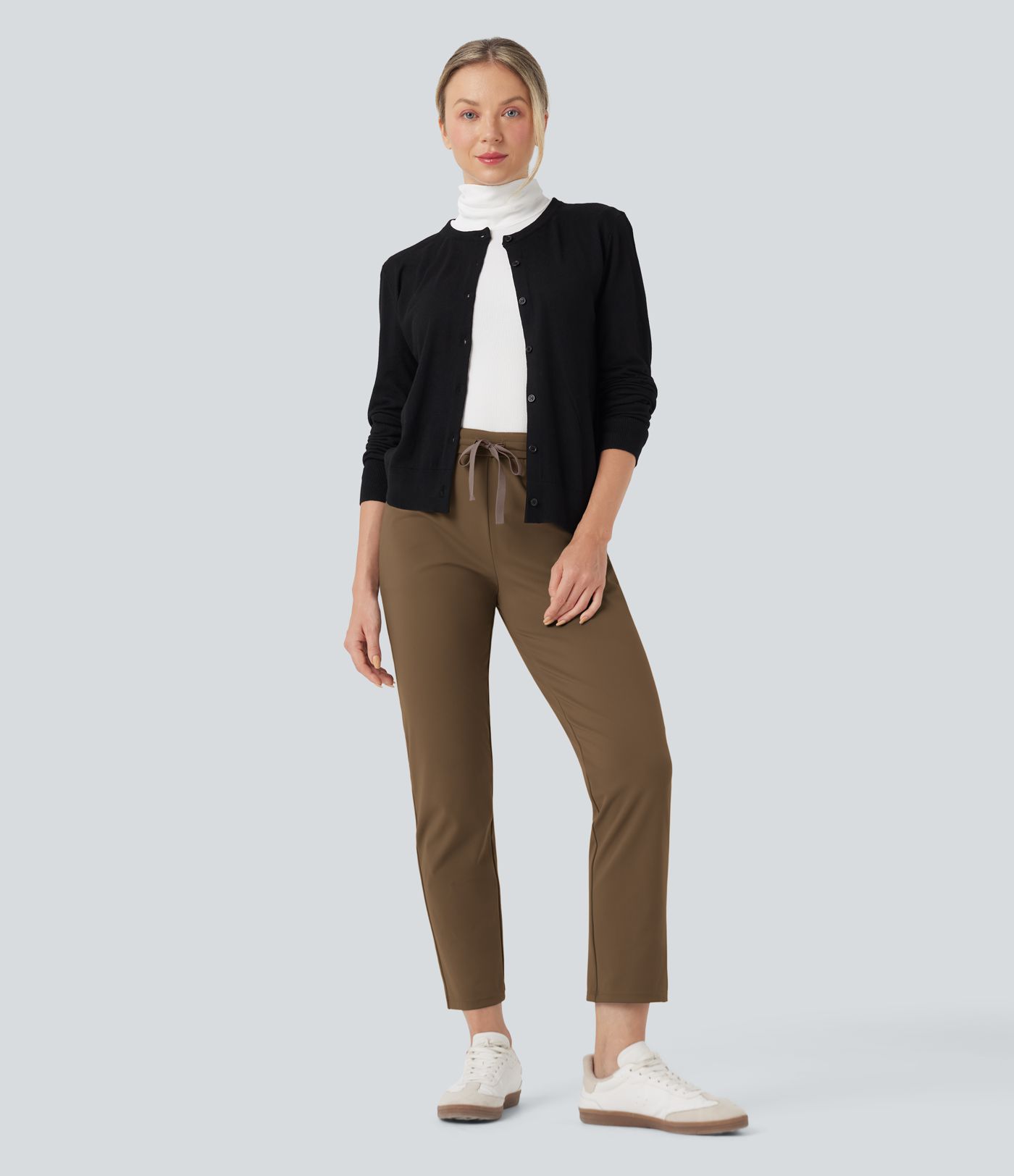 Halara Flex™ DayStretch Foldover High Waisted Drawstring 7/8 Slim Work Pants with Pockets