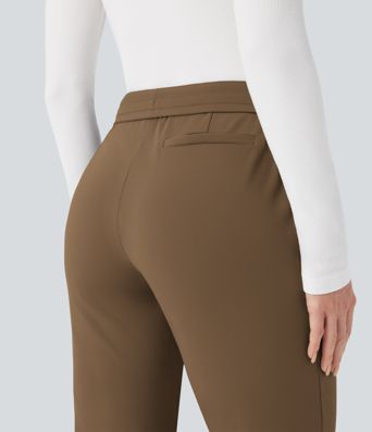 Halara Flex™ DayStretch Foldover High Waisted Drawstring 7/8 Slim Work Pants with Pockets