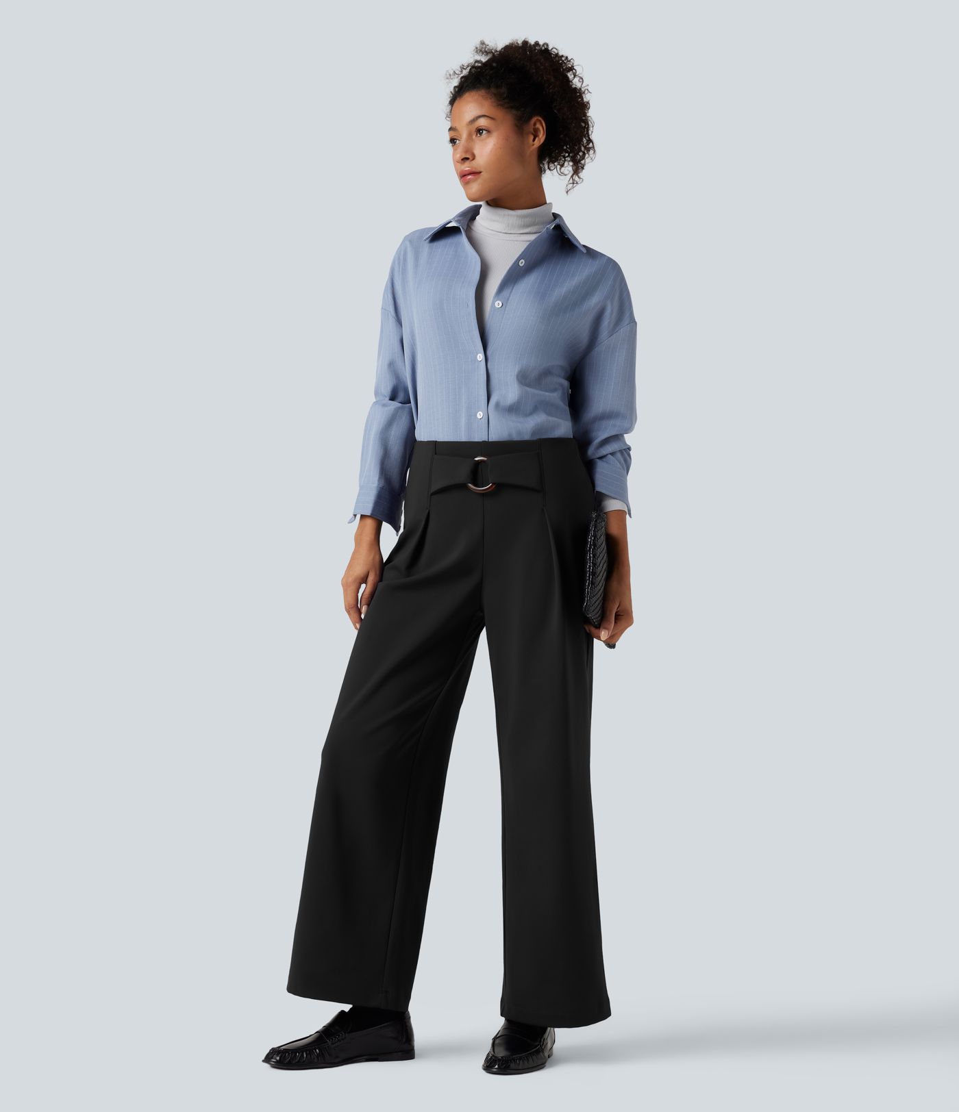 SoftlyZero™ Plush Thermal Mid Rise Straight Leg Work Pants with Pockets