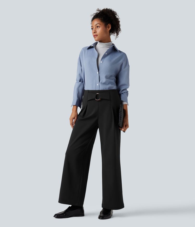 SoftlyZero™ Plush Thermal Mid Rise Straight Leg Work Pants with Pockets