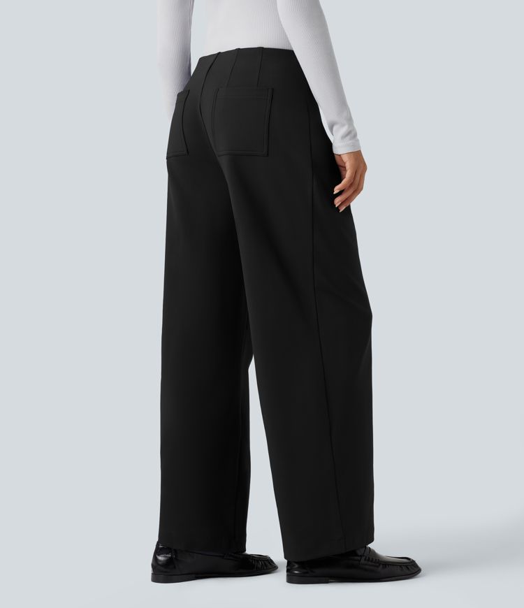SoftlyZero™ Plush Thermal Mid Rise Straight Leg Work Pants with Pockets