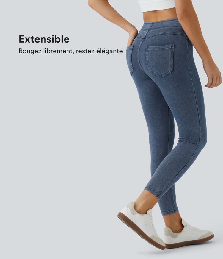 Halara Flex™ Jegging Casual Taille Haute Tricot Extensible Poche Latérale Arrière