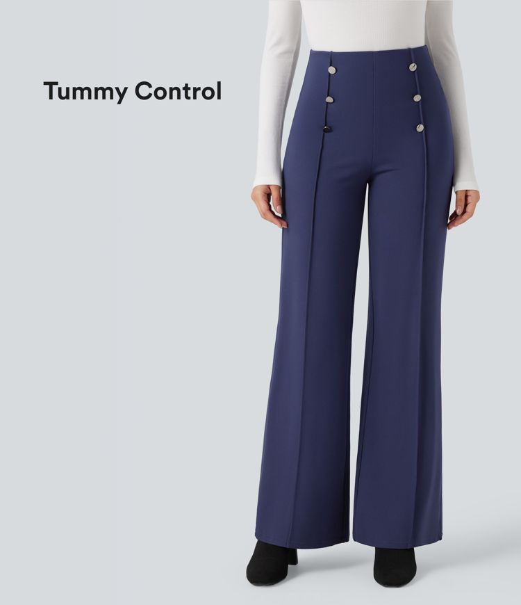 Halara Flex™ High Waisted Tummy Control Wide Leg Work Trousers