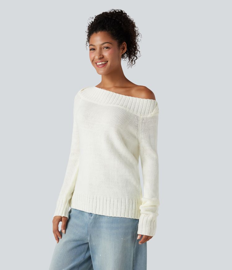 One Shoulder Long Sleeve Casual Jumper