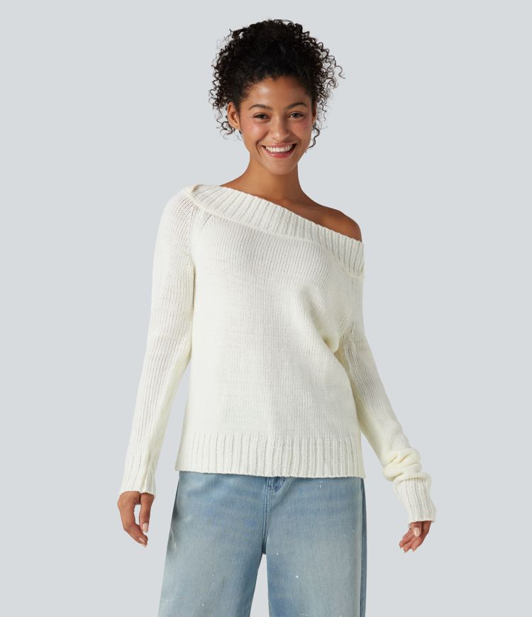 One Shoulder Long Sleeve Casual Jumper