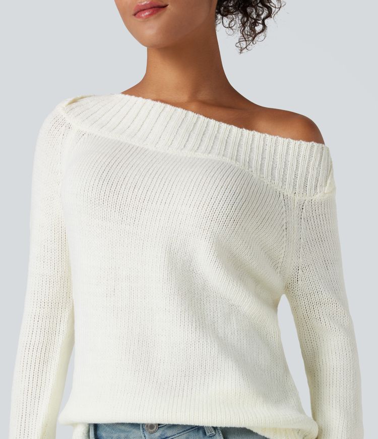 One Shoulder Long Sleeve Casual Jumper