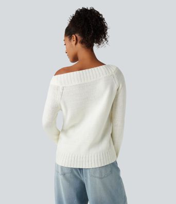 One Shoulder Long Sleeve Casual Jumper