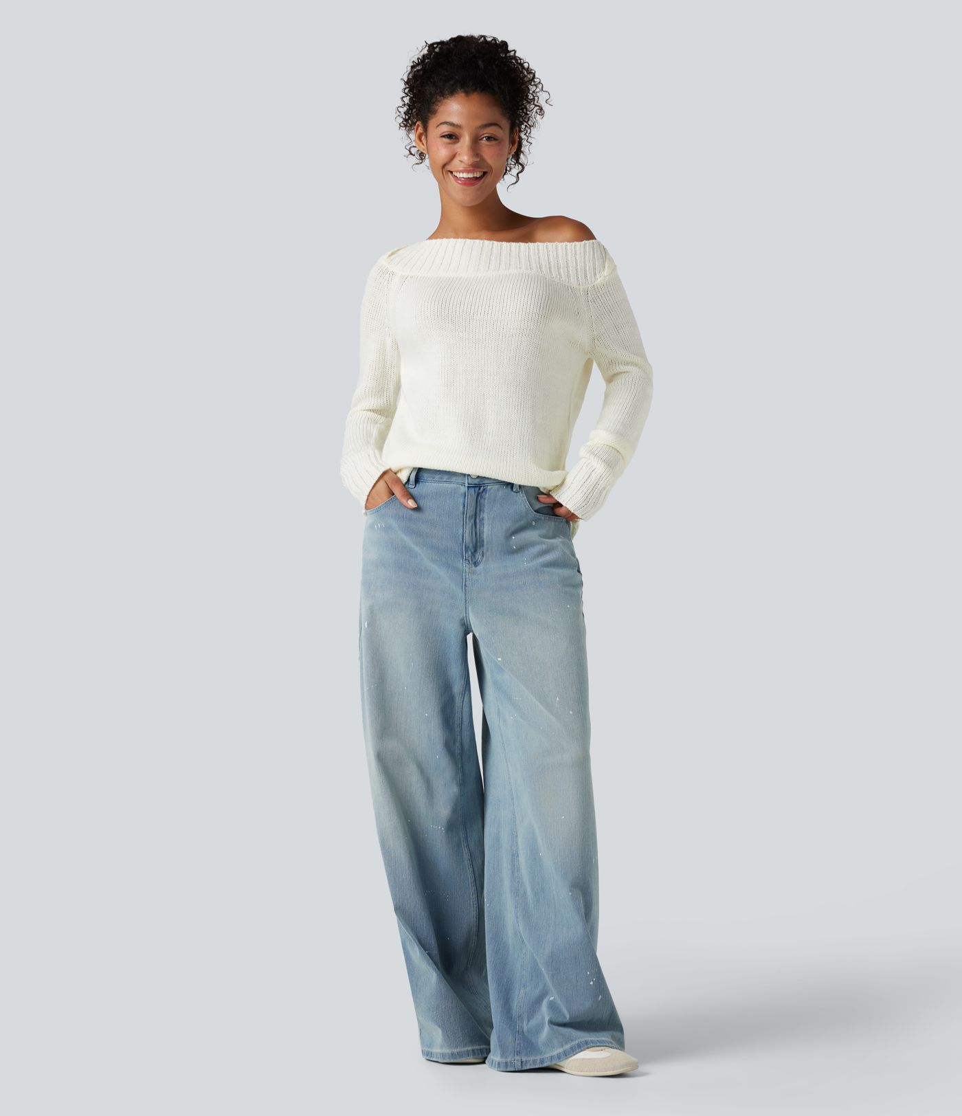 One Shoulder Long Sleeve Casual Jumper