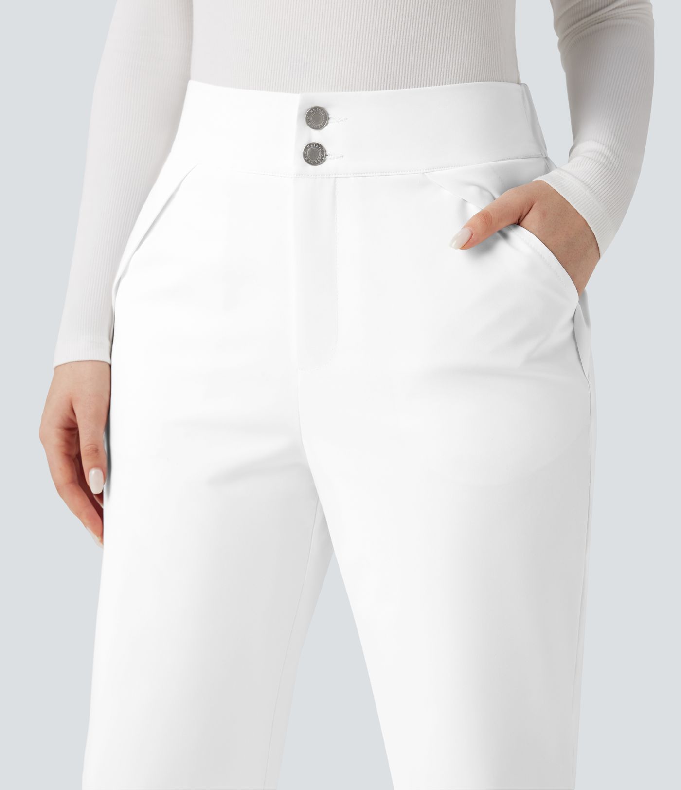 High Waisted Warming Hiking Bootcut Pants with Pockets