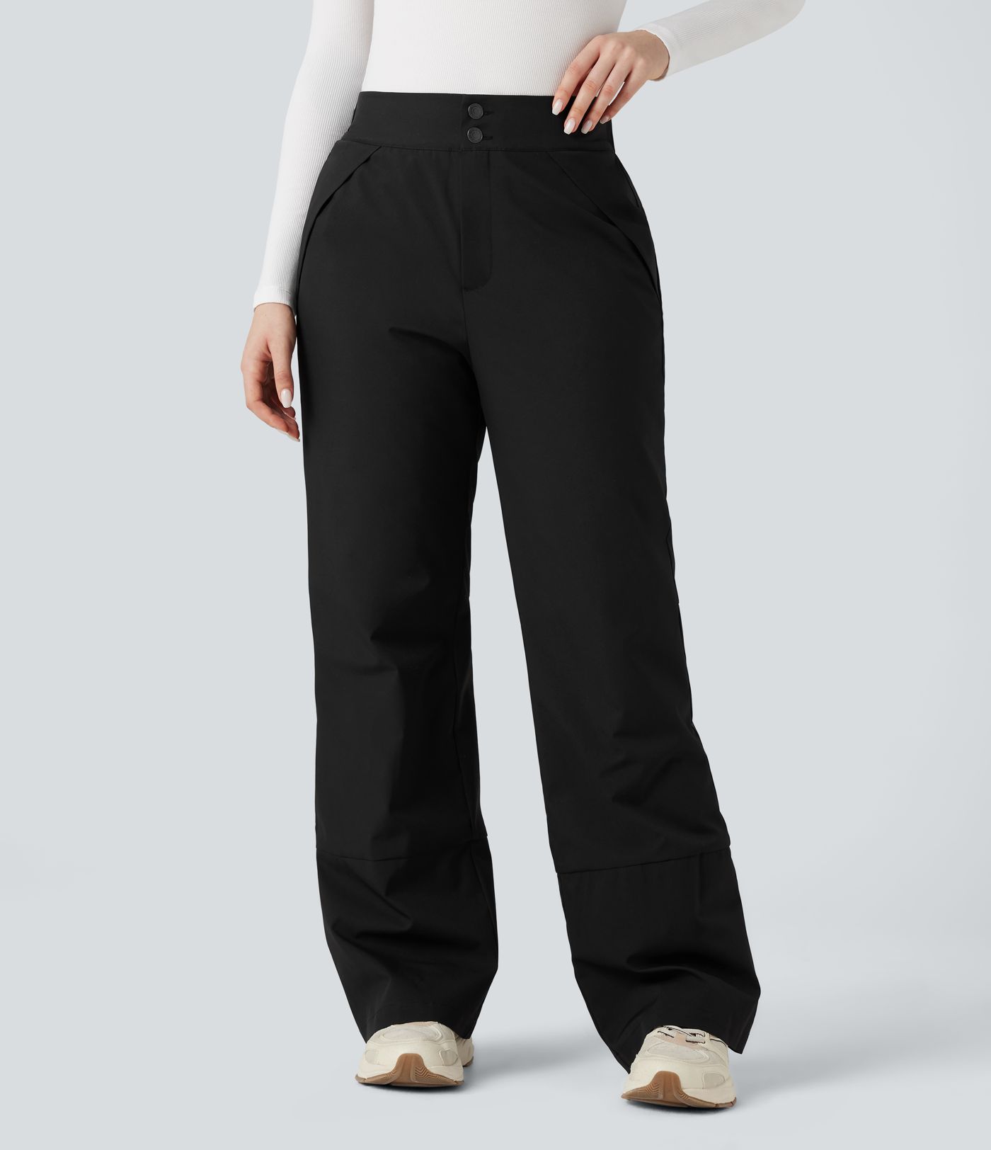 High Waisted Warming Hiking Bootcut Pants with Pockets