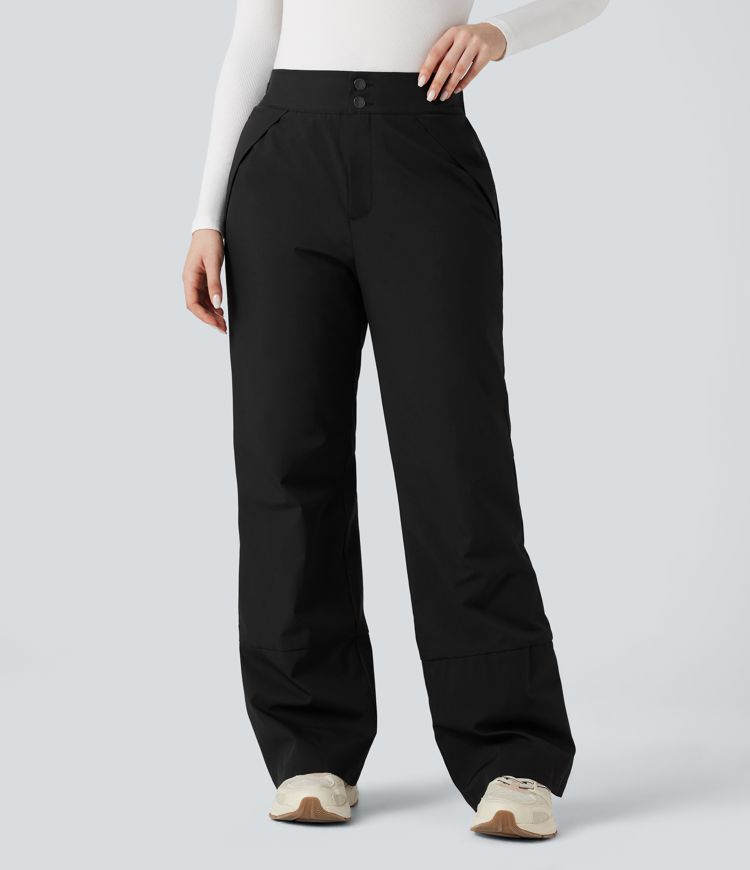 High Waisted Warming Hiking Bootcut Pants with Pockets