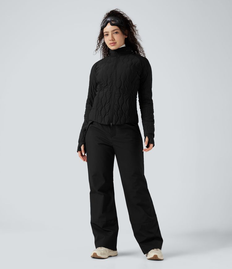 High Waisted Warming Hiking Bootcut Pants with Pockets