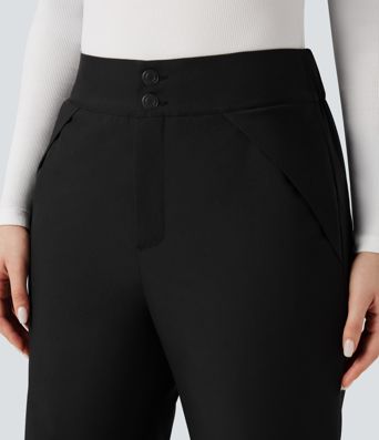 High Waisted Warming Hiking Bootcut Pants with Pockets