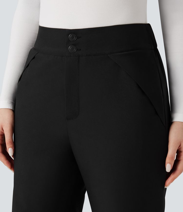 High Waisted Warming Hiking Bootcut Pants with Pockets