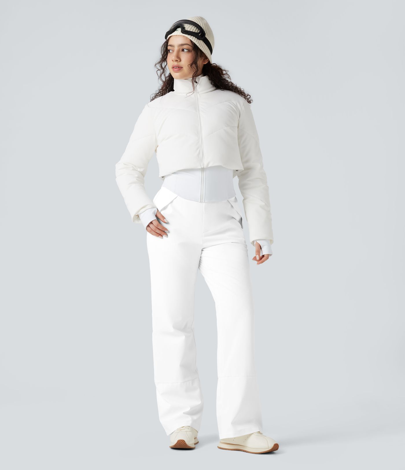 High Waisted Warming Hiking Bootcut Pants with Pockets