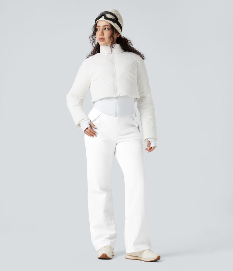 High Waisted Warming Hiking Bootcut Pants with Pockets