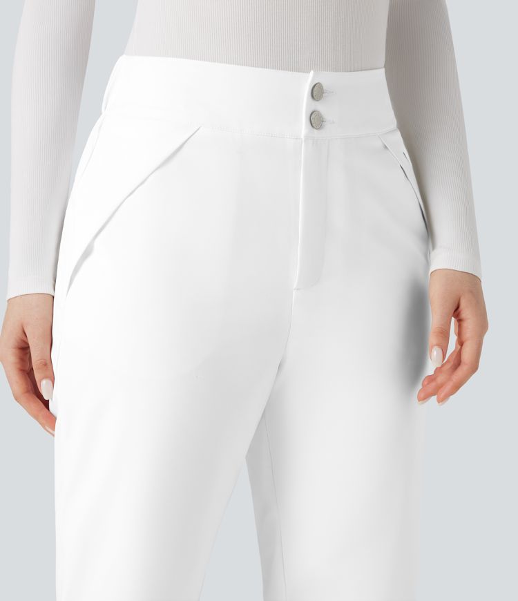 High Waisted Warming Hiking Bootcut Pants with Pockets