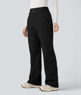 High Waisted Warming Hiking Bootcut Pants with Pockets