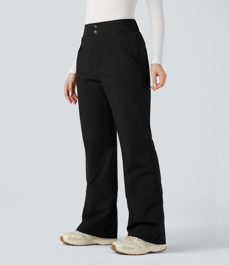 High Waisted Warming Hiking Bootcut Pants with Pockets