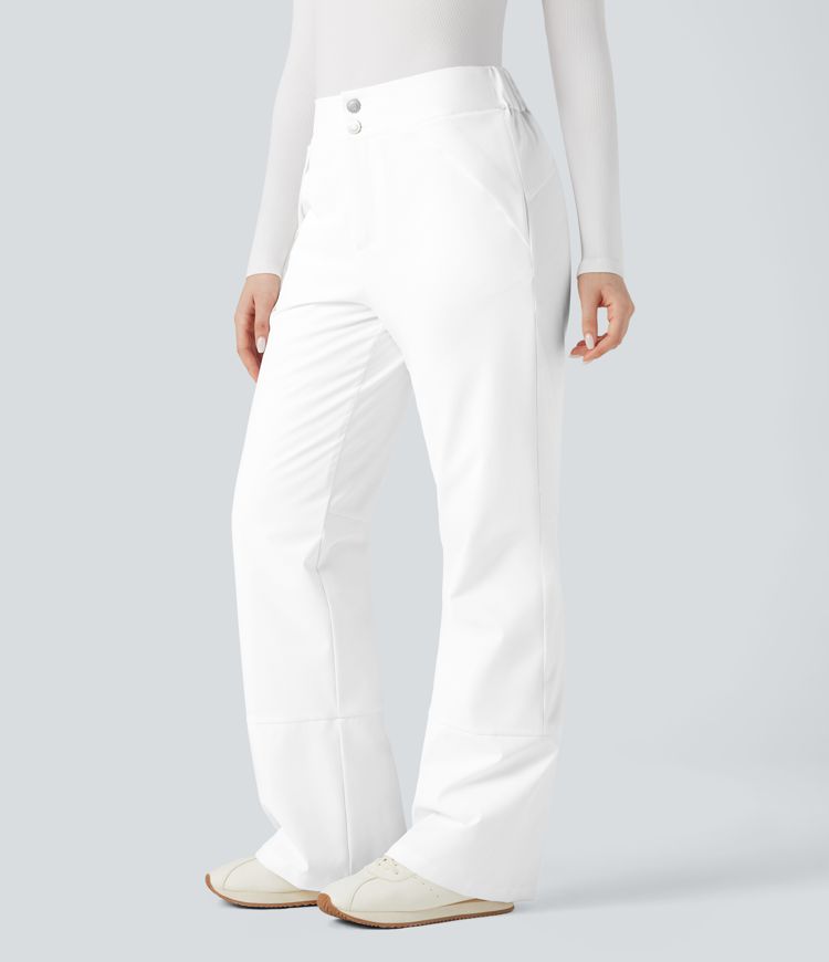 Frost White Pantalon randonnée chauffant bootcut taille haute avec poches / 1