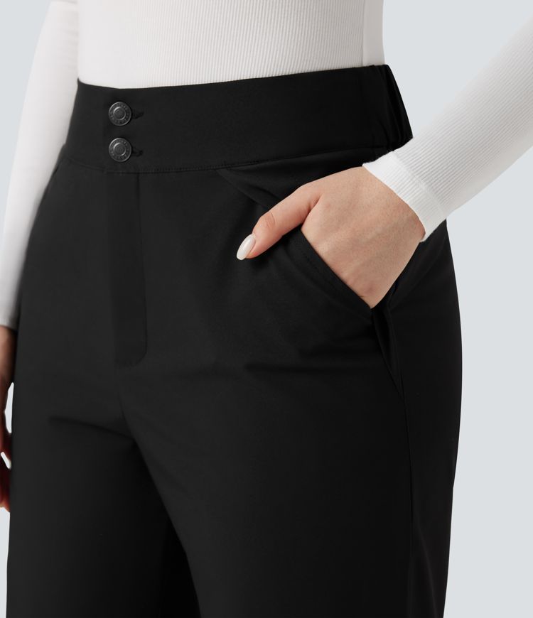 High Waisted Warming Hiking Bootcut Pants with Pockets